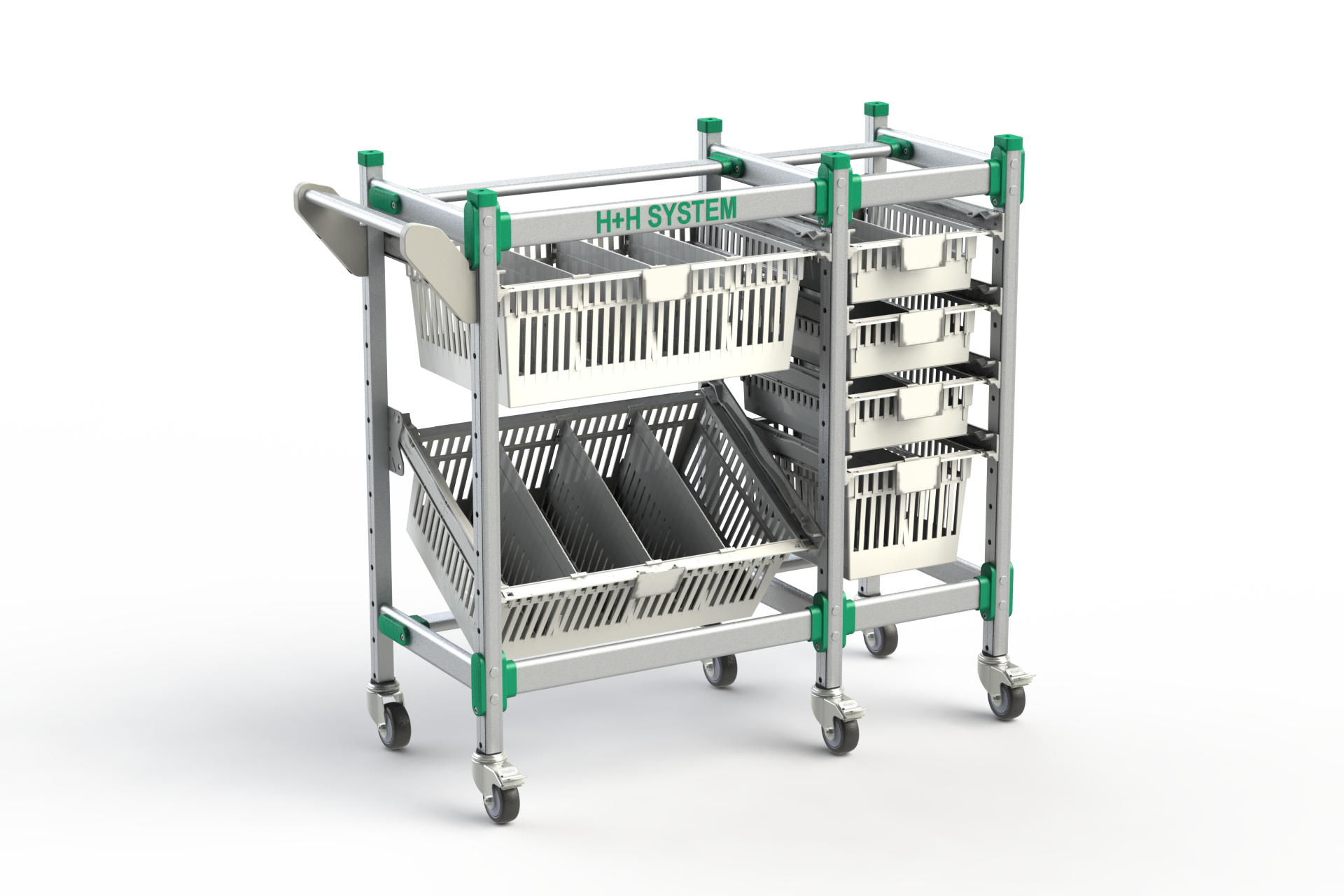 Beispiel-Konfiguration, 2 verschiedene Breiten mit Körben