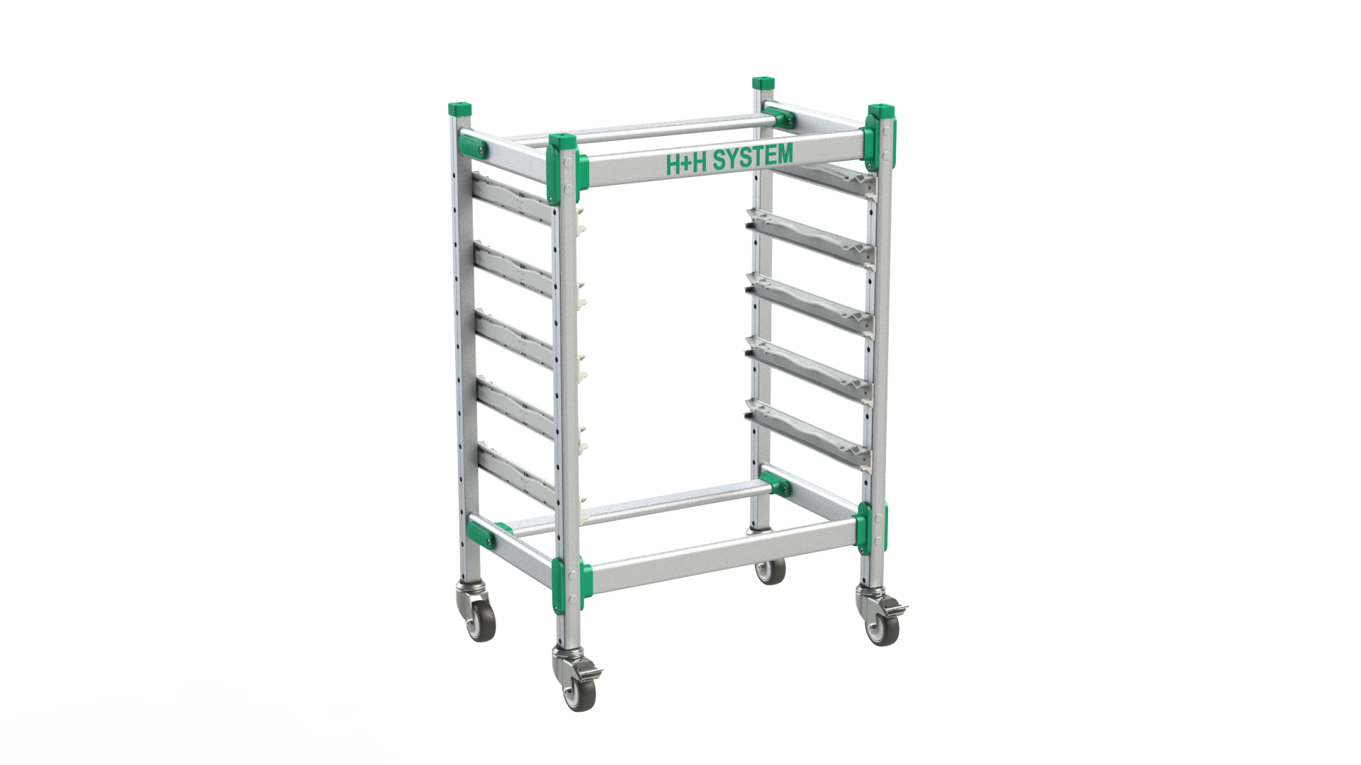 H+H FlexShelf -Transportwagen T64/5, 600x400 mm, 5 Schienen