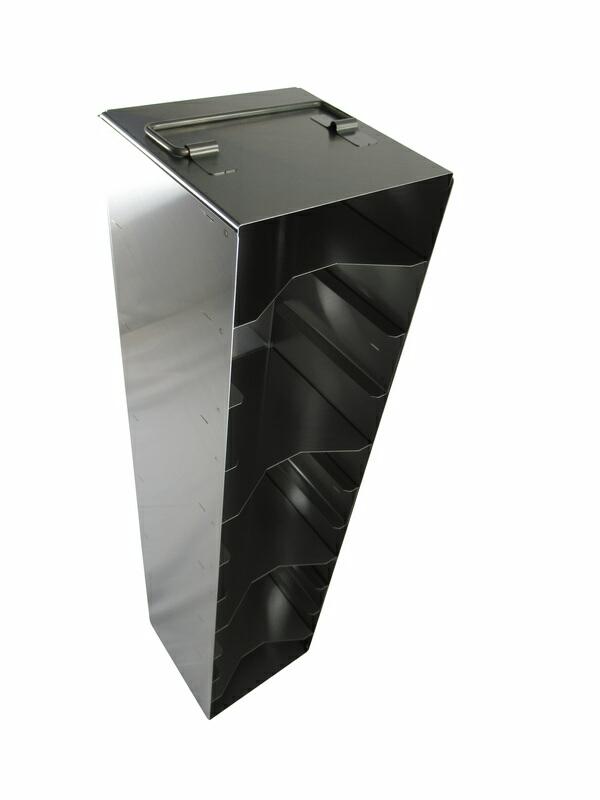 Edelstahl-Truhengestell T5011 für 11 Boxen (5 cm, 136er)