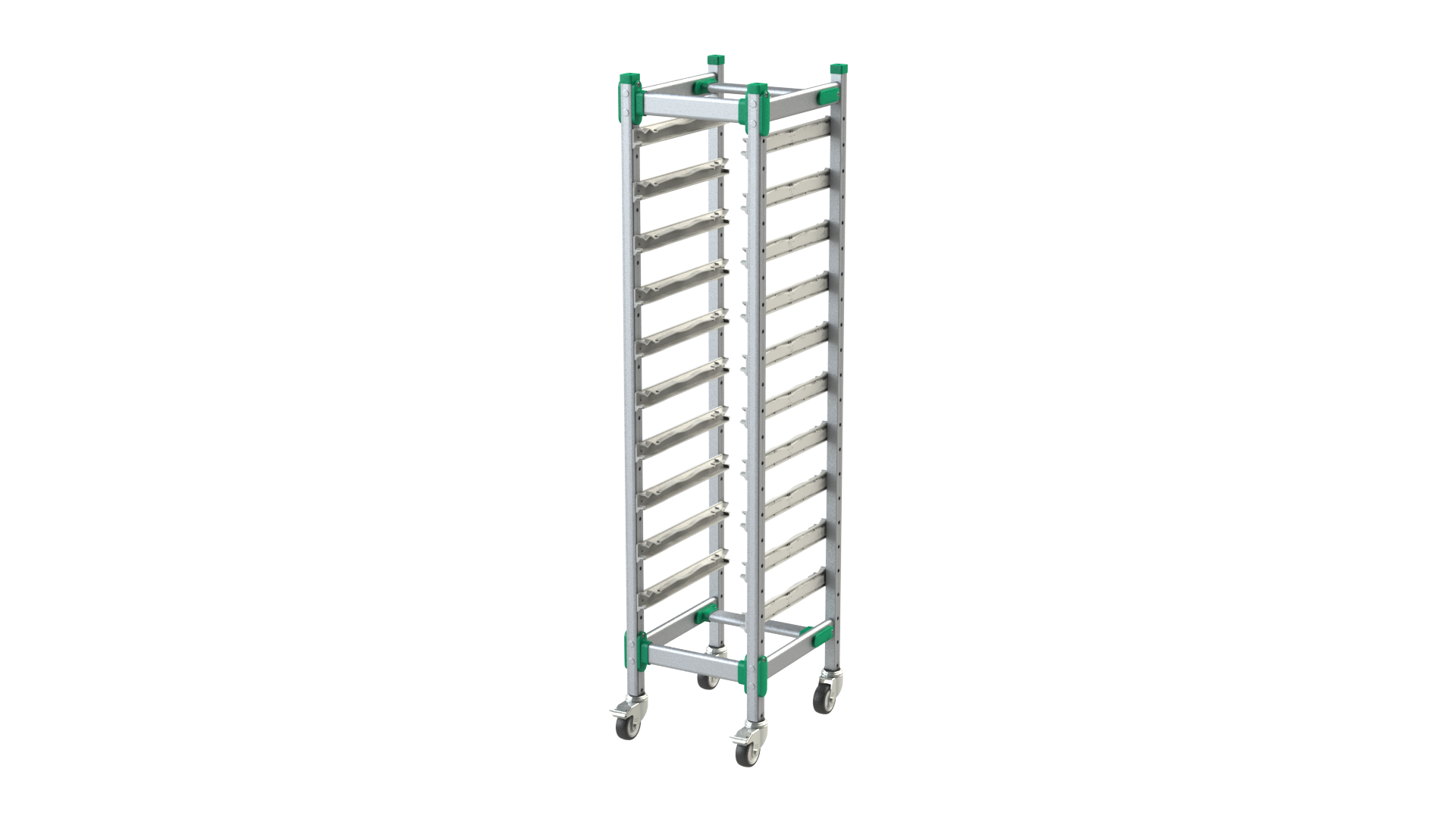 H+H FlexShelf -Transportwagen T34/10, 300x400 mm, 10 Schienen