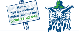 Mutimal Eule mit Telefonnummer 030 77 22 044