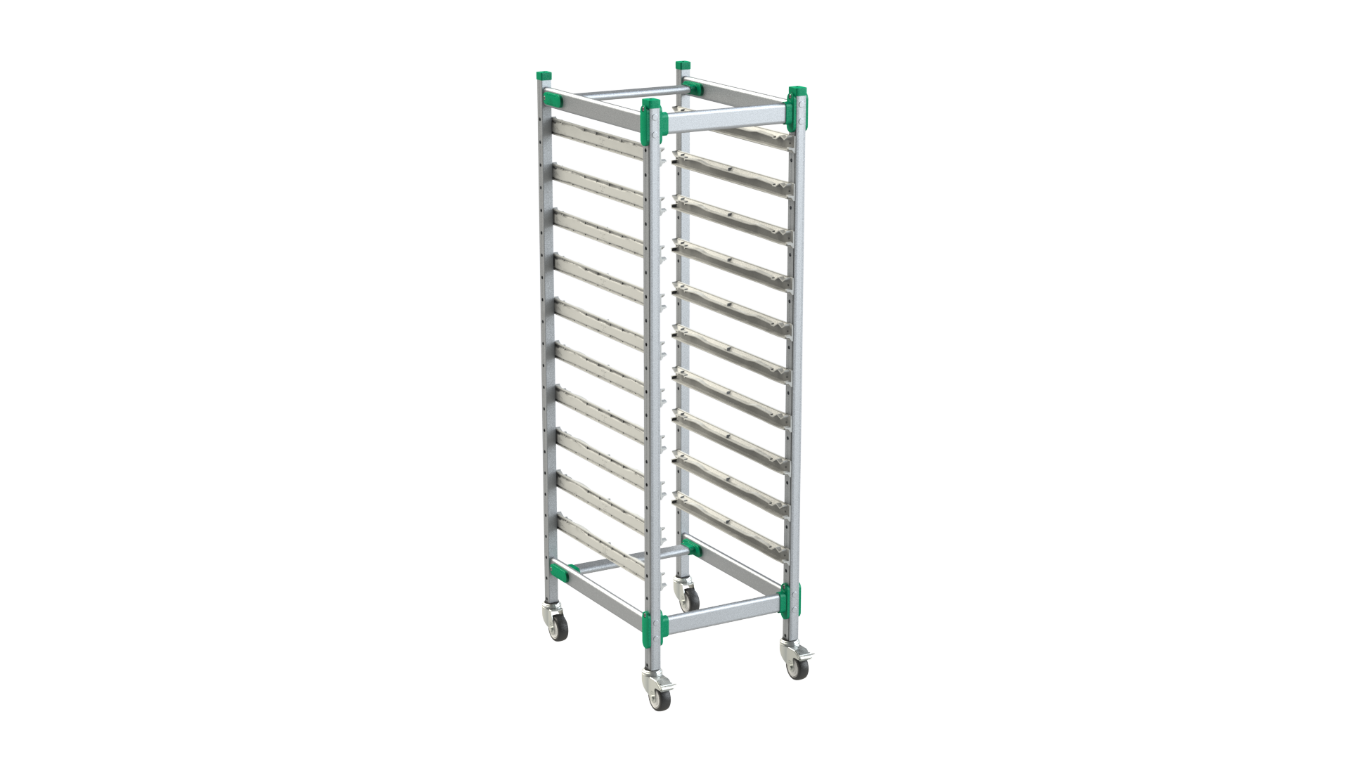 H+H FlexShelf -Transportwagen T46/10, 400x600 mm, 10 Schienen