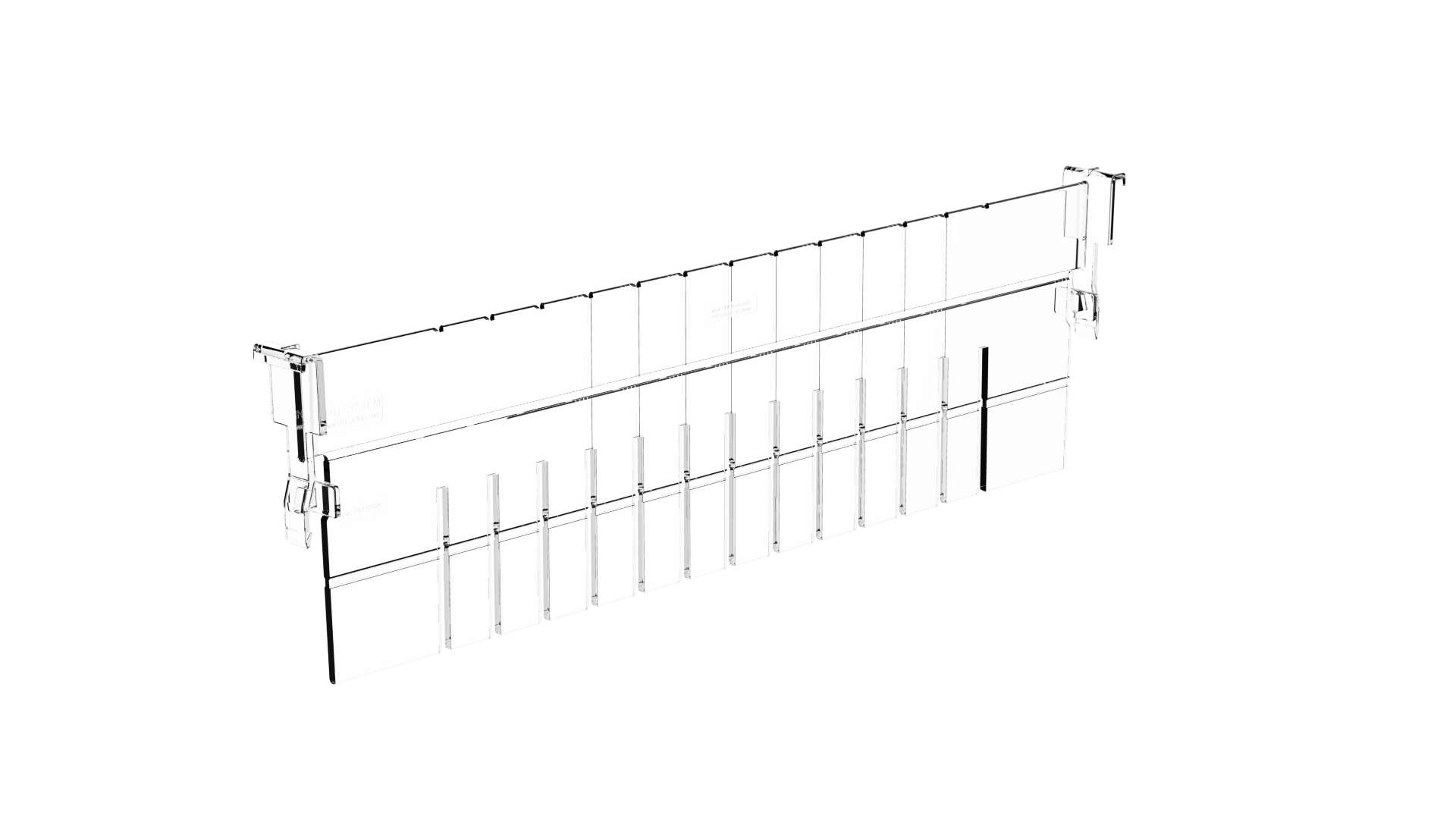 ISO Teiler PC transparent 400x100 mm