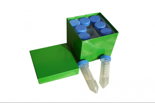 Papp-Lagerbox Typ C - für 50 ml Röhrchen (122x122x128mm)